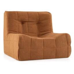 Kelvenix Armless Upholstered Lazy Floor Sofa for Living Room in Brown - Size: 0.6m2