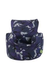 Bean Lazy Men's Cotton Blue Urban Camo Bean Bag Arm Chair with Beans Child / Teen size in Dark Blue - Size: Large - thumbnail 1
