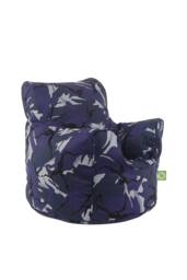 Bean Lazy Men's Cotton Blue Urban Camo Bean Bag Arm Chair with Beans Child / Teen size in Dark Blue - Size: Large - thumbnail 2