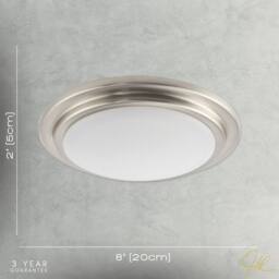 Happy Homewares Modern Chic Flush LED Bathroom Ceiling Light Fitting in Metallic Silver - thumbnail 7