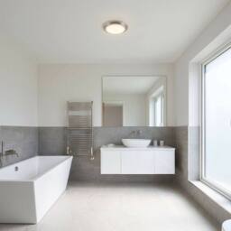 Happy Homewares Modern Chic Flush LED Bathroom Ceiling Light Fitting in Metallic Silver - thumbnail 6