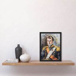 "Artery8 Napoleon Bonaparte France Emperor Portrait Framed Wall Art in Grey - Size: W12"" x H16""" - thumbnail 4
