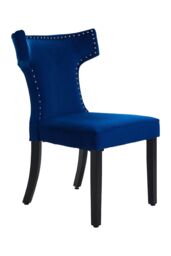 Living and Home Set of 2 Upholstered Dining Chairs in Blue - thumbnail 5