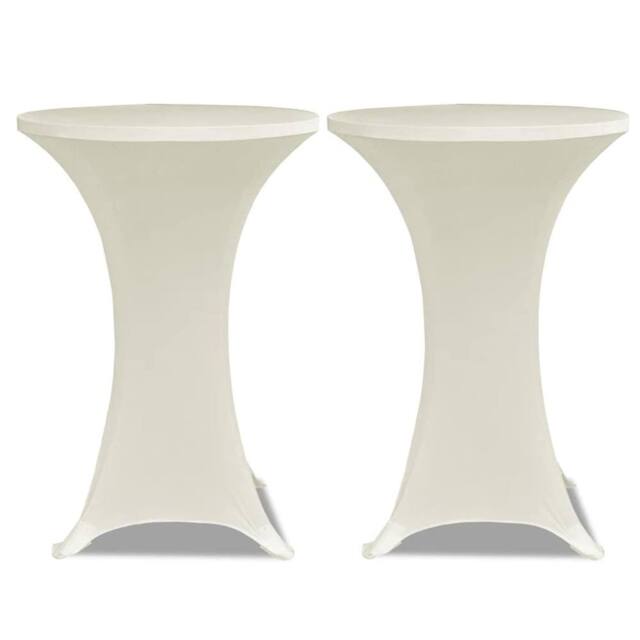 Berkfield Home Standing Table Cover √ò80 cm Cream Stretch 4 pcs - image 1