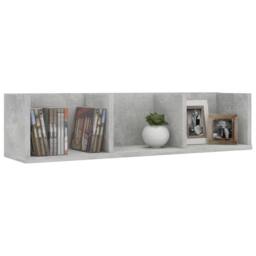 Berkfield Home CD Wall Shelf Concrete Grey 75x18x18 cm Engineered Wood - Size: 75 x 18 x 18 cm - thumbnail 3