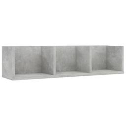 Berkfield Home CD Wall Shelf Concrete Grey 75x18x18 cm Engineered Wood - Size: 75 x 18 x 18 cm - thumbnail 2