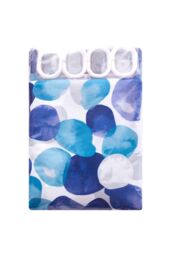 Neel Blue Blue Petals Polyester Shower Curtain, Water-Resistant Bathroom Curtains With 12 Hooks - 180x200cm - Size: 180 cm width x 200 cm drop - thumbnail 5