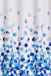 Neel Blue Blue Petals Polyester Shower Curtain, Water-Resistant Bathroom Curtains With 12 Hooks - 180x200cm - Size: 180 cm width x 200 cm drop - thumbnail 6