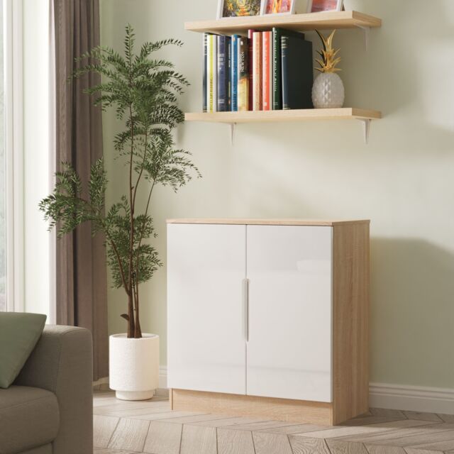 Ready Assembled 2 U Lucca 2 Door Cabinet (Ready Assembled) in Light Oak - Size: Medium - image 1