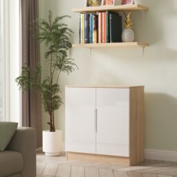 Ready Assembled 2 U Lucca 2 Door Cabinet (Ready Assembled) in Light Oak - Size: Medium - thumbnail 1
