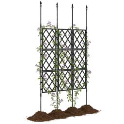 OUTSUNNY Foldable Garden Trellis, Lattice Climbing Support Trellis in Black - thumbnail 2