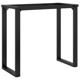 Berkfield Home Dining Table Legs O-Frame 80x40x73 cm Steel in Black - Size: 80 x 40 x 73 cm - thumbnail 2