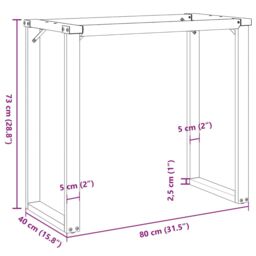 Berkfield Home Dining Table Legs O-Frame 80x40x73 cm Steel in Black - Size: 80 x 40 x 73 cm - thumbnail 9