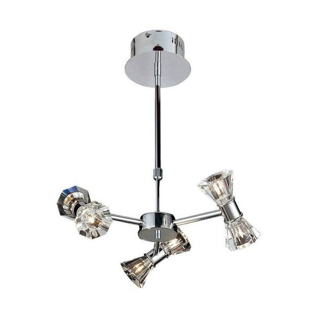 Netlighting Elisa Pendant Round 6 Light G4 Polished Chrome NOT LEDCFL Compatible in Silver - image 1