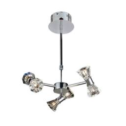 Netlighting Elisa Pendant Round 6 Light G4 Polished Chrome NOT LEDCFL Compatible in Silver - thumbnail 1