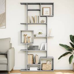 Berkfield Home Classic Book Cabinet Concrete Grey 92x29x188 cm Engineered Wood - Size: 92 x 29 x 188 cm - thumbnail 2