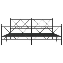 Berkfield Home Metal Bed Frame without Mattress with Footboard Black 183x213cm - Size: 183x213 cm - thumbnail 4