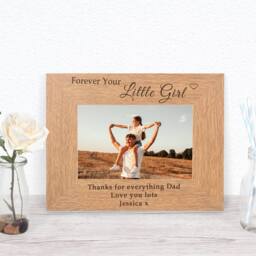 Uniqueful Personalised Forever Your Little Wood Picture Frame 6x4 Dad in Brown - Size: 1 Pack - thumbnail 4