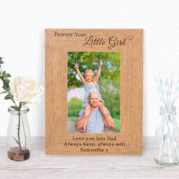 Uniqueful Personalised Forever Your Little Wood Picture Frame 6x4 Dad in Brown - Size: 1 Pack - thumbnail 3