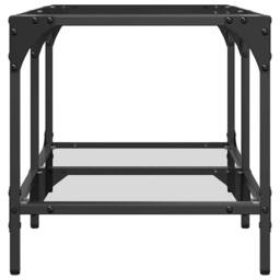 Berkfield Home Coffee Table with Transparent Glass Top 78.5x40x40 cm Steel - thumbnail 5