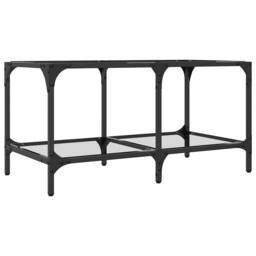 Berkfield Home Coffee Table with Transparent Glass Top 78.5x40x40 cm Steel - thumbnail 6