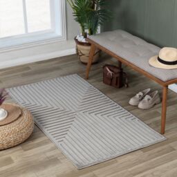 Livabliss Le Mans-Modern Beige Grey White 3D High & Low Pile Textured In- & Outdoor Rug - Size: 200 cm x 275 cm - thumbnail 7