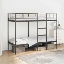 Berkfield Home Bunk Bed without Mattress Black 75x190 cm Small Single Steel