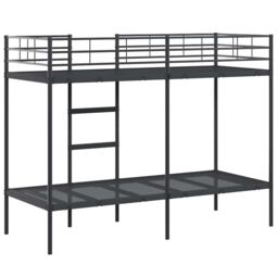 Berkfield Home Bunk Bed without Mattress Black 75x190 cm Small Single Steel - thumbnail 7