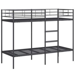 Berkfield Home Bunk Bed without Mattress Black 75x190 cm Small Single Steel - thumbnail 2