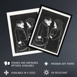 "Artery8 Fantasy Man & woman Samuel J De Mesquita Wall Art Poster Print in Black - Size: W18"" x H24""" - thumbnail 2