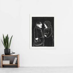 "Artery8 Fantasy Man & woman Samuel J De Mesquita Wall Art Poster Print in Black - Size: W18"" x H24""" - thumbnail 4