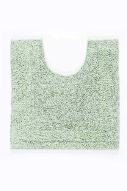 Homescapes Luxury Pedestal Mat Reversible 1600GSM 100% Cotton, 50 x 55cm Bath Mat in Pale Green - Size: 50 x 55 cm - image 1