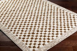 Livabliss Freud-Modern Ivory Black Brown High Pile Checkered Living Dining Rug - Size: 120 cm x 170 cm - thumbnail 6