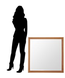 Orsina Stylish Design Square Wall Mirror, Mid Century Hallway Mirror For Livingroom, Elegant Modern Mirror in Brown - thumbnail 4