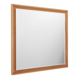Orsina Stylish Design Square Wall Mirror, Mid Century Hallway Mirror For Livingroom, Elegant Modern Mirror in Brown - thumbnail 2