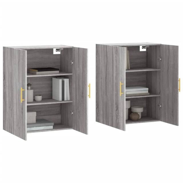 Berkfield Home Wall Mounted Cabinets 2 pcs Grey Sonoma 69.5x34x90 cm - image 1