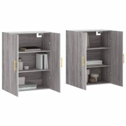 Berkfield Home Wall Mounted Cabinets 2 pcs Grey Sonoma 69.5x34x90 cm - thumbnail 1