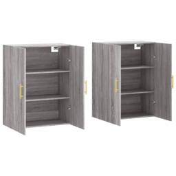Berkfield Home Wall Mounted Cabinets 2 pcs Grey Sonoma 69.5x34x90 cm - thumbnail 4