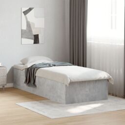 Berkfield Home Bed Frame without Mattress Concrete Grey 75x190 cm Small Single - thumbnail 1