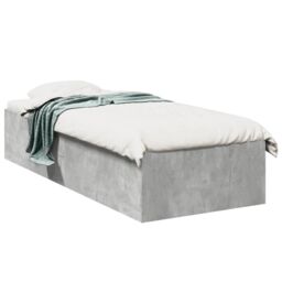 Berkfield Home Bed Frame without Mattress Concrete Grey 75x190 cm Small Single - thumbnail 2
