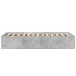 Berkfield Home Bed Frame without Mattress Concrete Grey 75x190 cm Small Single - thumbnail 5