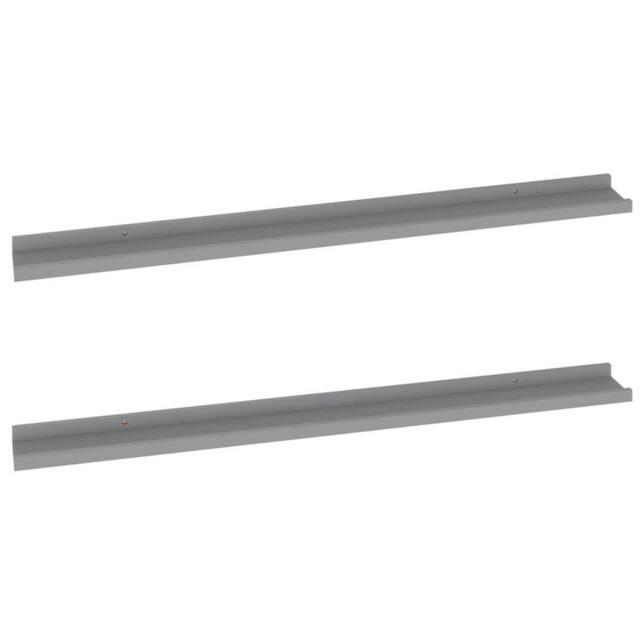 Berkfield Home Wall Shelves 2 pcs Grey 100x9x3 cm - Size: 100 x 9 x 3 cm - image 1