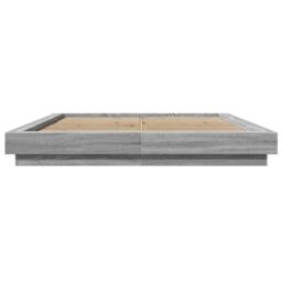 Berkfield Home Bed Frame with LED Lights without Mattress Grey Sonoma 160x200cm - Size: 160x200 cm - thumbnail 5