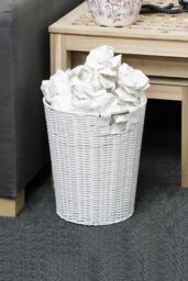 Arpan Resin Plastic Strong Round Waste Paper Bin in White - thumbnail 2