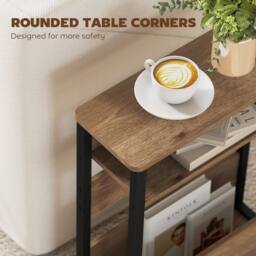 Wyld Haus Neleke Walnut Brown Wood Effect Side Table with Black Metal Frame - thumbnail 7
