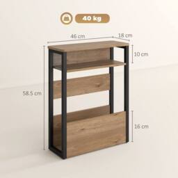 Wyld Haus Neleke Walnut Brown Wood Effect Side Table with Black Metal Frame - thumbnail 4