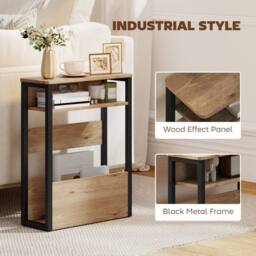 Wyld Haus Neleke Walnut Brown Wood Effect Side Table with Black Metal Frame - thumbnail 9