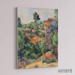 "Artery8 Bibemus Quarry Cubist Landscape Paul Cezanne Canvas Wall Art Print - Size: W12"" x H16""" - thumbnail 2