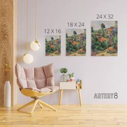 "Artery8 Bibemus Quarry Cubist Landscape Paul Cezanne Canvas Wall Art Print - Size: W12"" x H16""" - thumbnail 4