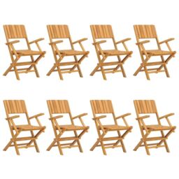 Berkfield Home Folding Garden Chairs 8 pcs 55x61x90 cm Solid Wood Teak in Brown - Size: 55 x 61 x 90 cm - thumbnail 2